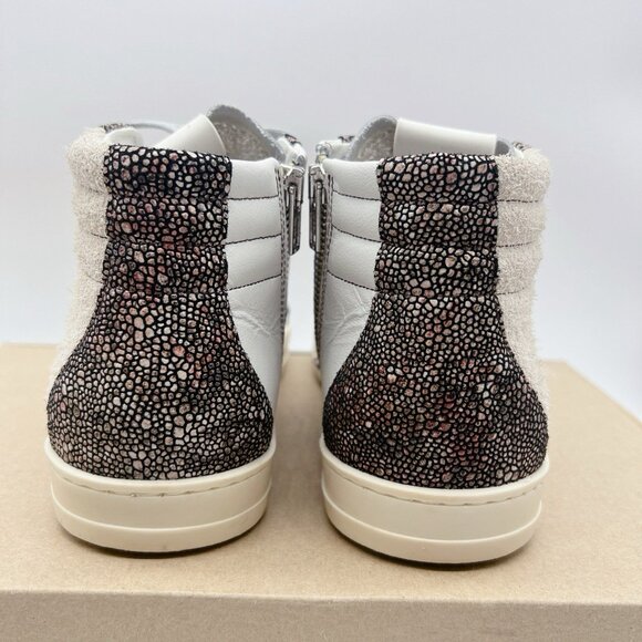 P448 Metallic Skate High Top Sneaker White Beige Womens EU 40 US 9- 9.5 - Picture 7 of 13